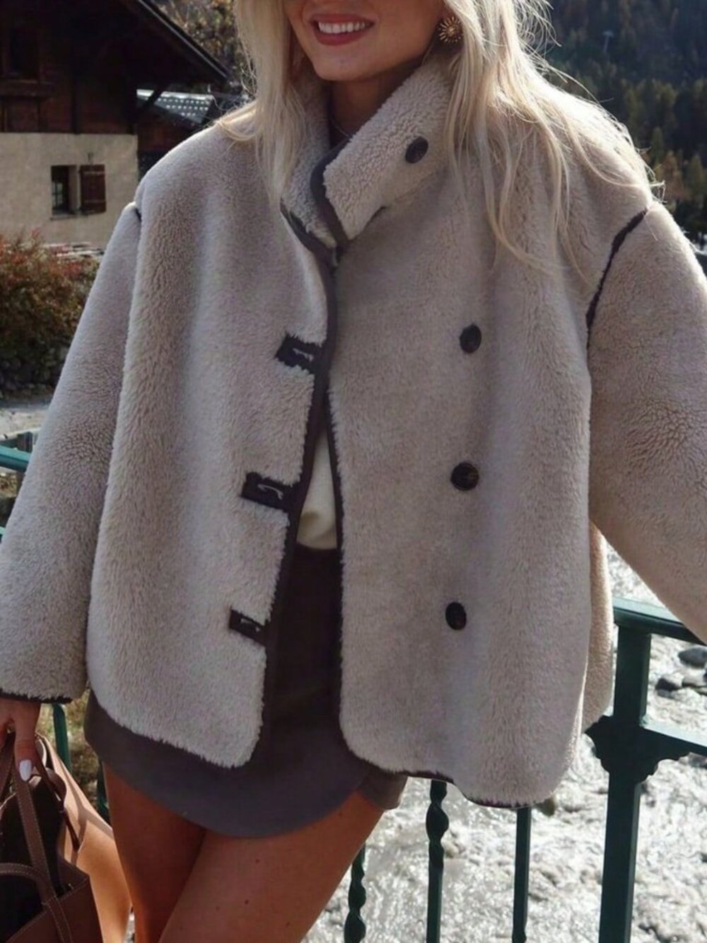 Apricot Casual Women's Regular Fit Jacket With Front Button Closure